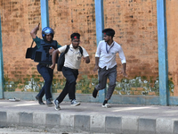 Students are clashing with the police during an ongoing anti-quota protest in Dhaka, Bangladesh, on July 18, 2024. (