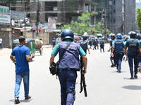 Students are clashing with the police during an ongoing anti-quota protest in Dhaka, Bangladesh, on July 18, 2024. (