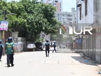 Students are clashing with the police during an ongoing anti-quota protest in Dhaka, Bangladesh, on July 18, 2024. (