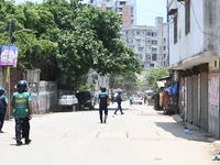 Students are clashing with the police during an ongoing anti-quota protest in Dhaka, Bangladesh, on July 18, 2024. (