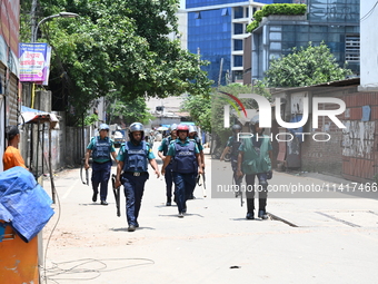 Students are clashing with the police during an ongoing anti-quota protest in Dhaka, Bangladesh, on July 18, 2024. (