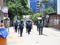 Students are clashing with the police during an ongoing anti-quota protest in Dhaka, Bangladesh, on July 18, 2024. (