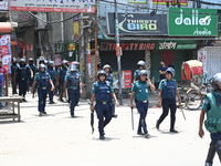 Students are clashing with the police during an ongoing anti-quota protest in Dhaka, Bangladesh, on July 18, 2024. (