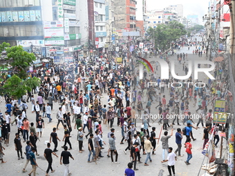 Students are clashing with the police during an ongoing anti-quota protest in Dhaka, Bangladesh, on July 18, 2024. (