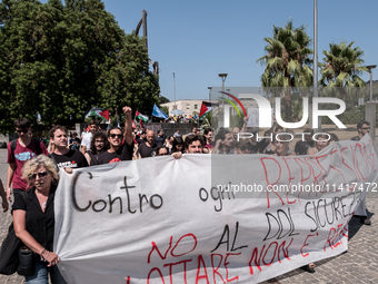 A moment of the demonstration outside the RAI headquarters in Naples, Italy, on July 18, 2024, is happening in response to the complaints ab...