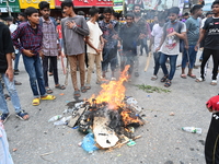 Students are clashing with the police during an ongoing anti-quota protest in Dhaka, Bangladesh, on July 18, 2024. (