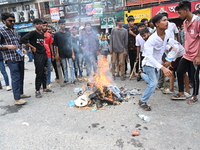 Students are clashing with the police during an ongoing anti-quota protest in Dhaka, Bangladesh, on July 18, 2024. (