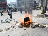 Students are clashing with the police during an ongoing anti-quota protest in Dhaka, Bangladesh, on July 18, 2024. (