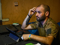 Taras Didukh is working as a decryptor of the 24th King Danylo Separate Mechanized Brigade in Bakhmut district, Donetsk region, eastern Ukra...