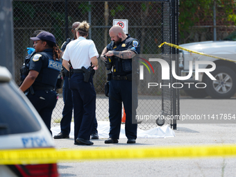 Four people are being shot in a gunfight in the Anacostia neighborhood of Washington, DC, on July 18, 2024, with reports that two are being...