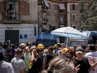 A moment of the demonstration organized by the social movements and networks of the Bagnoli neighborhood in Naples, Italy, on July 15, 2024,...