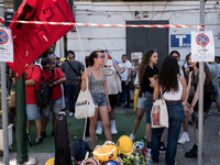 A moment of the demonstration organized by the social movements and networks of the Bagnoli neighborhood in Naples, Italy, on July 15, 2024,...