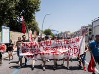 A moment of the demonstration organized by the social movements and networks of the Bagnoli neighborhood in Naples, Italy, on July 15, 2024,...