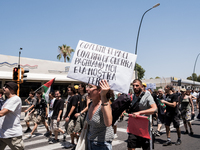 A moment of the demonstration organized by the social movements and networks of the Bagnoli neighborhood in Naples, Italy, on July 15, 2024,...