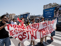 A moment of the demonstration organized by the social movements and networks of the Bagnoli neighborhood in Naples, Italy, on July 15, 2024,...