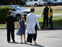 Hundreds of mourners are arriving and gathering for a memorial held for Corey Comperatore, the former volunteer fire department chief killed...