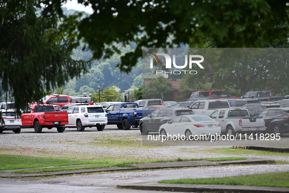 Hundreds of mourners are arriving and gathering for a memorial held for Corey Comperatore, the former volunteer fire department chief killed...