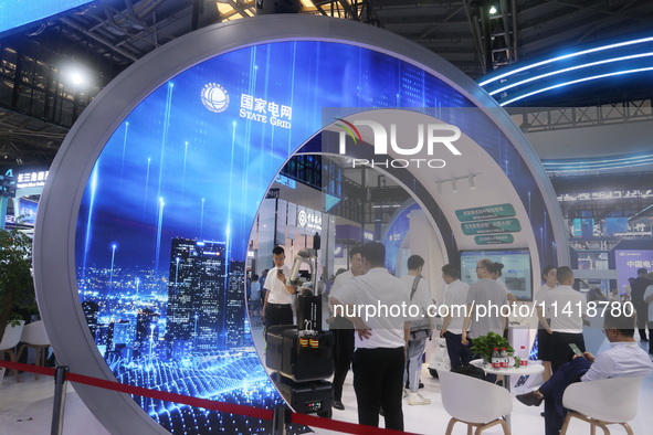 State Grid is participating in the 2024 World Artificial Intelligence Conference in Shanghai, China, on July 7, 2024. 