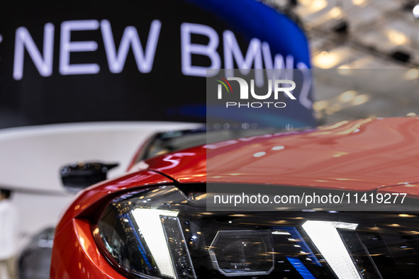 The all-new BMW 4 is being showcased at the GAIKINDO Indonesia International Auto Show (GIIAS) in Tangerang, Indonesia, on July 19, 2024. Th...