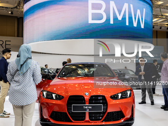 The all-new BMW 4 is being showcased at the GAIKINDO Indonesia International Auto Show (GIIAS) in Tangerang, Indonesia, on July 19, 2024. Th...