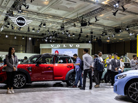 The new all-electric MINI Cooper is being showcased at the GAIKINDO Indonesia International Auto Show (GIIAS) in Tangerang, Indonesia, on Ju...