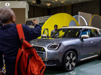 The new all-electric MINI Cooper is being showcased at the GAIKINDO Indonesia International Auto Show (GIIAS) in Tangerang, Indonesia, on Ju...