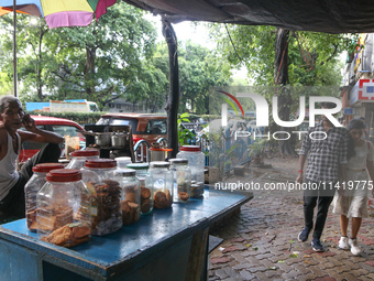 Road Side A Tea Seller In Kolkata, India, on July 19, 2024. (