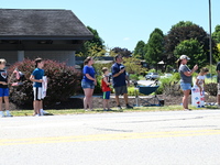 Bystanders are gathering for the funeral procession of Corey Comperatore in Sarver, Pennsylvania, United States, on July 19, 2024. Corey Com...