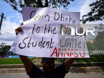 Nepali students affiliated with the All Nepal National Free Students Union (Unified Socialist) are holding a solidarity demonstration in sup...