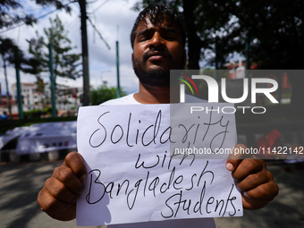 Nepali students affiliated with the All Nepal National Free Students Union (Unified Socialist) are holding a solidarity demonstration in sup...