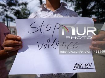 Nepali students affiliated with the All Nepal National Free Students Union (Unified Socialist) are holding a solidarity demonstration in sup...