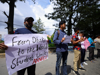 Nepali students affiliated with the All Nepal National Free Students Union (Unified Socialist) are holding a solidarity demonstration in sup...