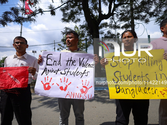 Nepali students affiliated with the All Nepal National Free Students Union (Unified Socialist) are holding a solidarity demonstration in sup...