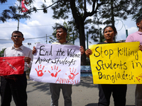 Nepali students affiliated with the All Nepal National Free Students Union (Unified Socialist) are holding a solidarity demonstration in sup...