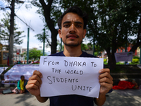 Nepali students affiliated with the All Nepal National Free Students Union (Unified Socialist) are holding a solidarity demonstration in sup...