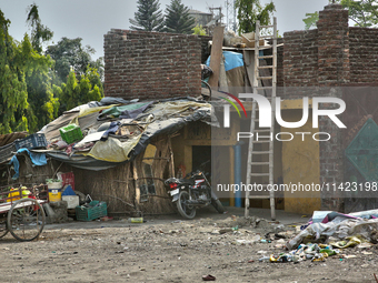 A house is standing in Haldwani, Uttarakhand, India, on April 23, 2024. (