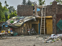 A house is standing in Haldwani, Uttarakhand, India, on April 23, 2024. (