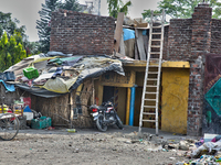 A house is standing in Haldwani, Uttarakhand, India, on April 23, 2024. (