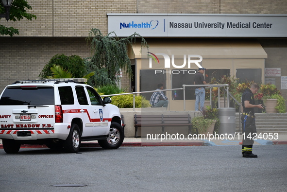 Emergency teams are outside. A generator and power outage issue are prompting a fire department response at Nassau University Medical Center...