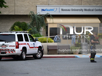 Emergency teams are outside. A generator and power outage issue are prompting a fire department response at Nassau University Medical Center...