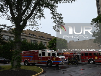 Emergency teams are outside. A generator and power outage issue are prompting a fire department response at Nassau University Medical Center...