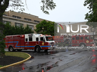 Emergency teams are outside. A generator and power outage issue are prompting a fire department response at Nassau University Medical Center...