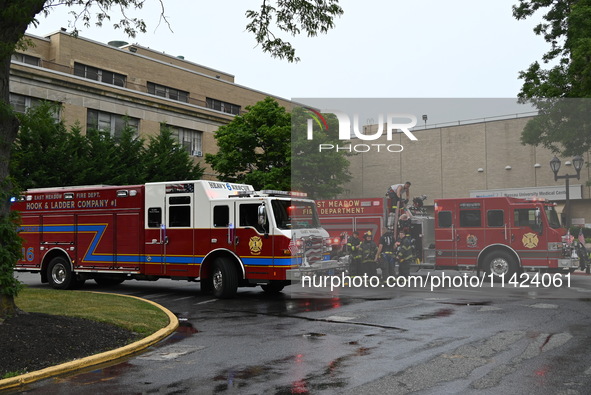 Emergency teams are outside. A generator and power outage issue are prompting a fire department response at Nassau University Medical Center...