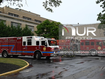 Emergency teams are outside. A generator and power outage issue are prompting a fire department response at Nassau University Medical Center...