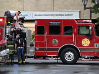 Emergency teams are outside. A generator and power outage issue are prompting a fire department response at Nassau University Medical Center...