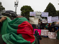 The Bangladeshi community members are holding a rally in front of the White House, in Washington DC, USA, on July 20, 2024. In the rally, th...