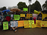 The Bangladeshi community members are holding a rally in front of the White House, in Washington DC, USA, on July 20, 2024. In the rally, th...