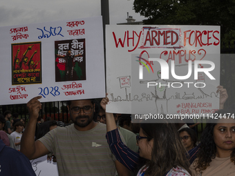 The Bangladeshi community members are holding a rally in front of the White House, in Washington DC, USA, on July 20, 2024. In the rally, th...