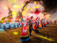 People are celebrating on the Asilisi grassland in Hezhang county, Bijie city, Southwest China's Guizhou province, on July 20, 2024. (