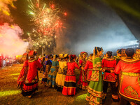 People are celebrating on the Asilisi grassland in Hezhang county, Bijie city, Southwest China's Guizhou province, on July 20, 2024. (